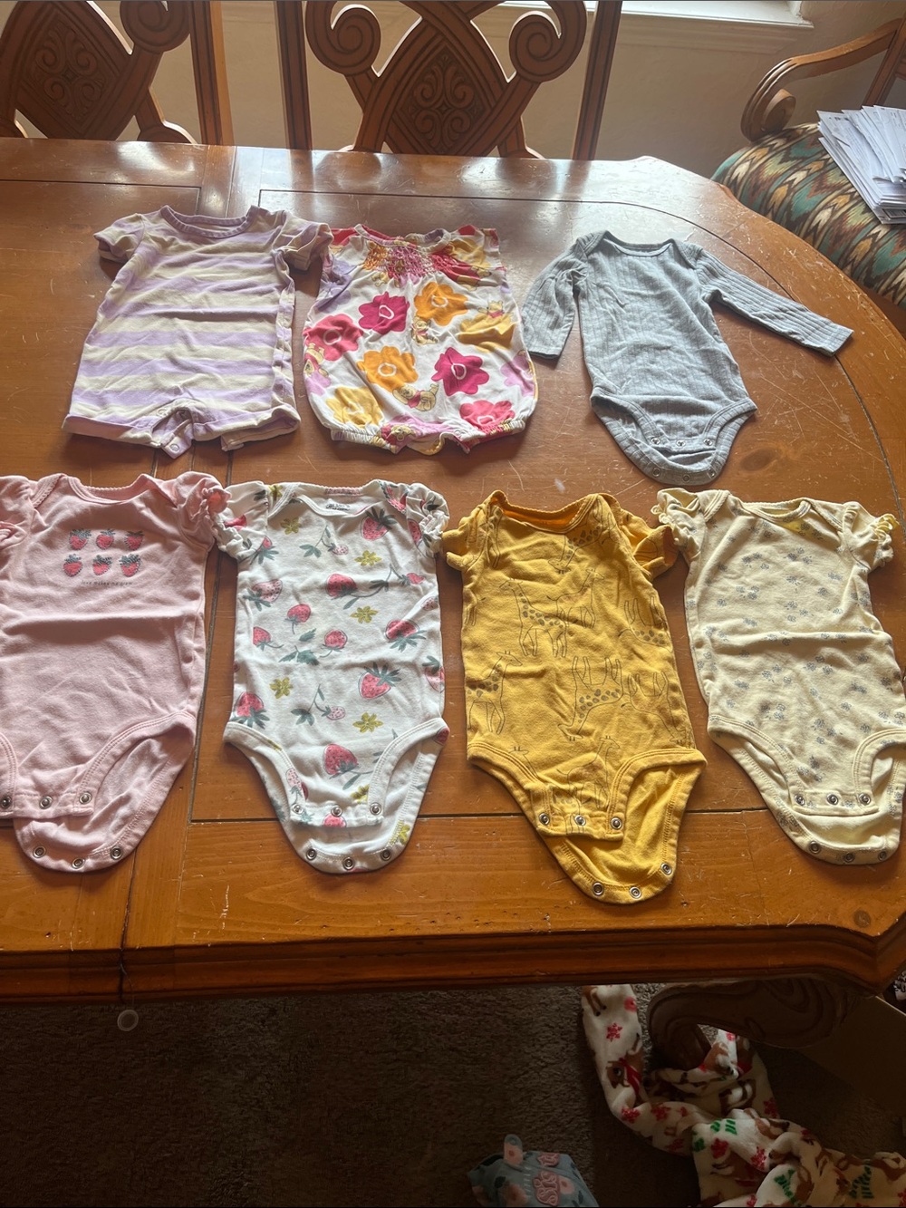 Carter's Mixed Pink, Yellow, Gray & White Baby Girl One-Piece Bodysuit Bundle